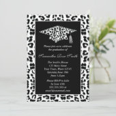 ユキヒョウのプリントの卒業パーティー 招待状 (スタンド正面)