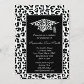 ユキヒョウのプリントの卒業パーティー 招待状 (正面/裏面)