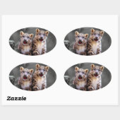 ユキヒョウの仔 楕円形シール (シート)