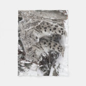 ユキヒョウの兄弟の歩くこと フリースブランケット (正面)