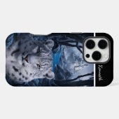 ユキヒョウの冬の見張り iPhoneケース (裏面横)