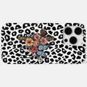 ユキヒョウの十字架、花と蝶々 Case-Mate iPhoneケース (裏面 (横))