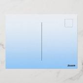 ユキヒョウの威厳のある冬の青い目の捕食者 箔シーズンポストカード (裏面)