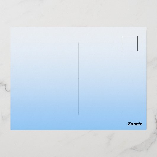 ユキヒョウの威厳のある冬の青い目の捕食者 箔シーズンポストカード (裏面)