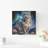 ユキヒョウの山の城スターリースカイ スクエア壁時計 (ホーム)