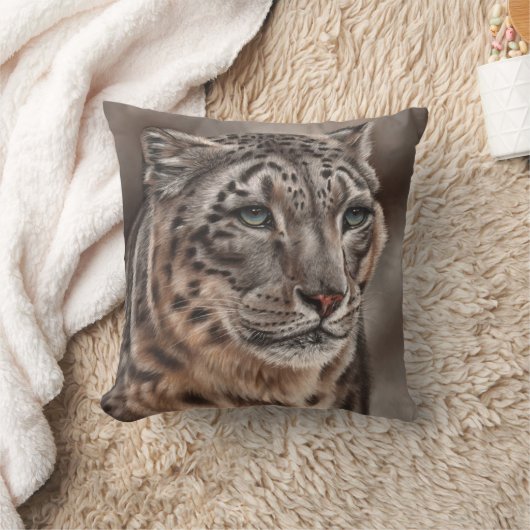 ユキヒョウの投球のクッション クッション (ブランケット)