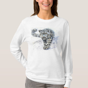 ユキヒョウの水彩画 Tシャツ