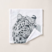 ユキヒョウの浴室タオルセット バスタオルセット (ウォッシュタオル)