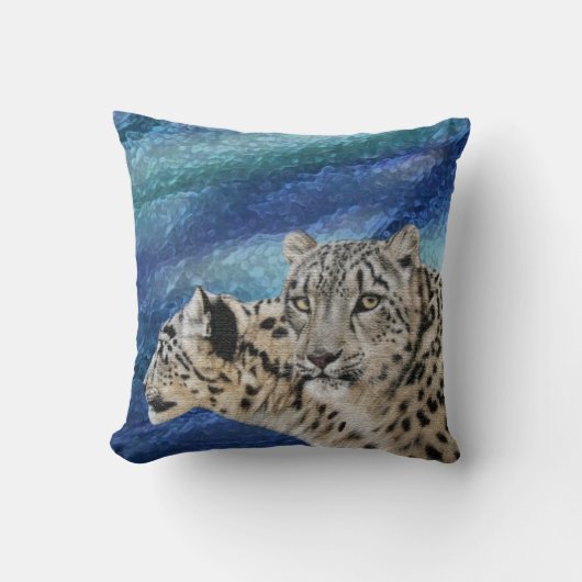 ユキヒョウの生息地の野性生物の枕 クッション (正面)