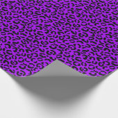 ユキヒョウの紫と黒の毛皮の模様 ラッピングペーパー (角)