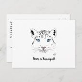 ユキヒョウを励ます「激しいのは美しい」 ポストカード (正面/裏面)