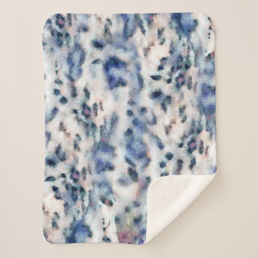 ユキヒョウアニマルプリントの肌の模様 シェルパブランケット (正面)