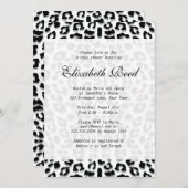 ユキヒョウエレガントがベビーシャワーをプリント 招待状 (正面/裏面)