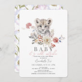 ユキヒョウベビー外は冷たいベビーシャワー 招待状 (正面/裏面)