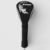 ユキヒョウペイズリーベンガルキャットヨガストレッチ ゴルフヘッドカバー (正面)