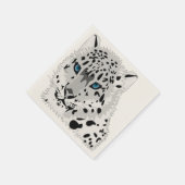 ユキヒョウ動物 スタンダードカクテルナプキン (角)