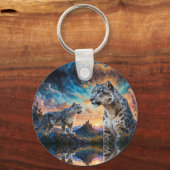 ユキヒョウ城サンライズ反射 キーホルダー (正面)