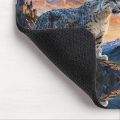 ユキヒョウ城サンライズ反射 マウスパッド (コーナー)