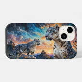ユキヒョウ城サンライズ反射 iPhoneケース (裏面横)