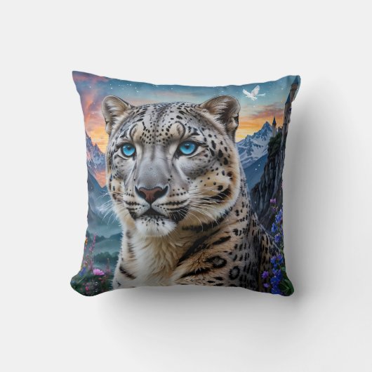 ユキヒョウ山バレーサンセット クッション (正面)