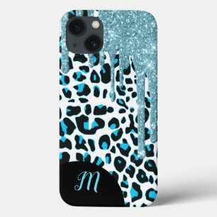 ユキヒョウ柄グリッター・モノグラム iPhone 13ケース