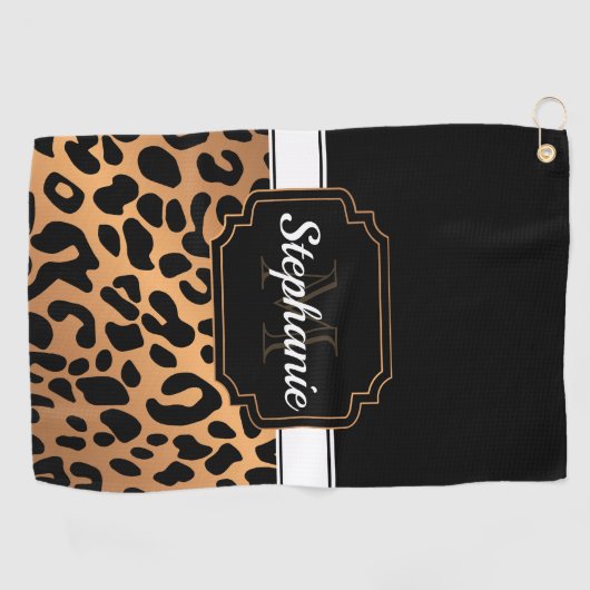 ユキヒョウ柄 ゴルフタオル (横)