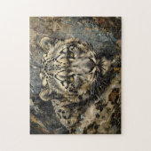 ユキヒョウ油絵 ジグソーパズル (縦)