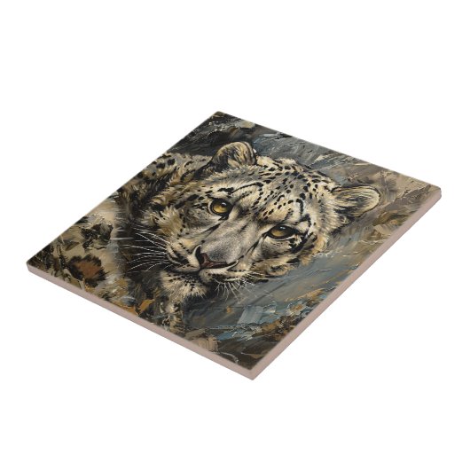 ユキヒョウ油絵 タイル (側面)