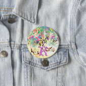 ユキヒョウ熱帯花ハワイアン動物 缶バッジ (インサイチュ)