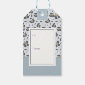 ユキヒョウ雪グローブライトブルーホリデー ギフトタグ (裏面)