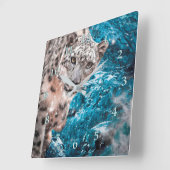 ユキヒョウ雲散歩士 スクエア壁時計 (傾斜)