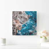 ユキヒョウ雲散歩士 スクエア壁時計 (ホーム)