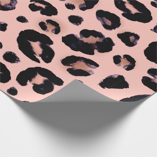 ユキヒョウ黒い灰色のベージュの継ぎ目のない背景。 ラッピングペーパー (角)