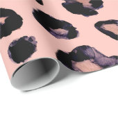 ユキヒョウ黒い灰色のベージュの継ぎ目のない背景。 ラッピングペーパー (ロールコーナー)