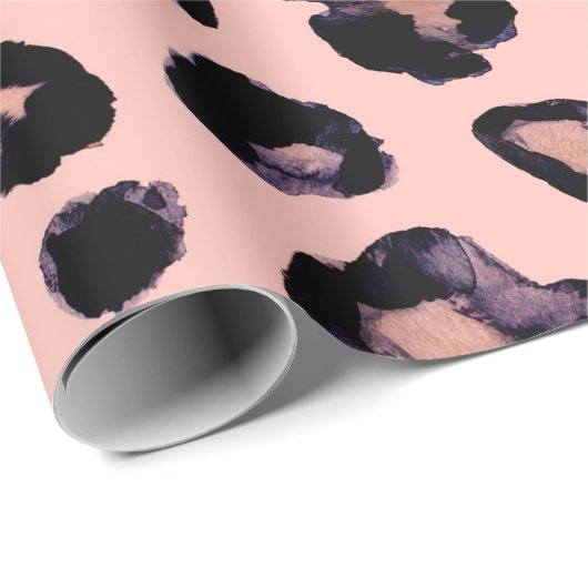 ユキヒョウ黒い灰色のベージュの継ぎ目のない背景。 ラッピングペーパー (ロールコーナー)