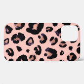 ユキヒョウ黒い灰色のベージュの継ぎ目のない背景。 Case-Mate iPhoneケース (裏面 (横))