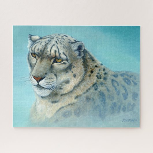 ユキヒョウ、アクリル絵を描系 ジグソーパズル (横)