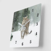 ユキヒョウ スクエア壁時計 (傾斜)