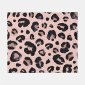 ユキヒョウ、手描きテクスチャ。 フリースブランケット (正面(横))