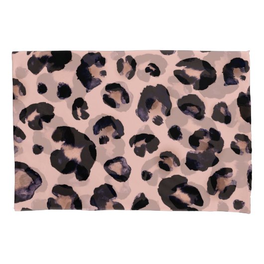 ユキヒョウ、手描きテクスチャ。 枕カバー (正面)