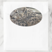 ユキヒョウ 楕円形シール (バッグ)