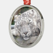 ユキヒョウ – 美しい！ メタルオーナメント (左)