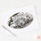 ユキヒョウ – 美しい！ 楕円形シール (封筒)