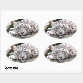 ユキヒョウ – 美しい！ 楕円形シール (シート)