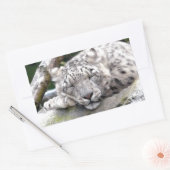 ユキヒョウ – 美しい！ 長方形シール (封筒)