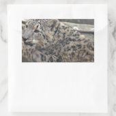 ユキヒョウ 長方形シール (バッグ)