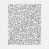 ユキモダンヒョウアニマルプリントパターングレー フリースブランケット (正面)