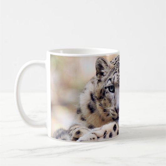 ユキ素晴らしヒョウポートレート コーヒーマグカップ (左)