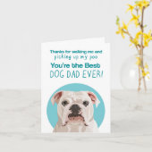 ユギなイギリスブルドッグの面白い父の日カード カード (黄色い花)