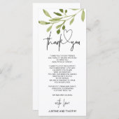 ユシンプルーカリ結婚の感謝の意 メニュー (正面/裏面)